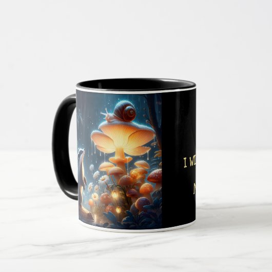 Ich wünschte, du wohnst neben Badger Snail Mushroo Tasse (Vorderseite Links)