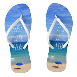 Ich wünschte, ich wäre da - Blue Beach Regenschi Badesandalen