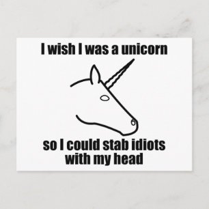 Ich wünschte, ich wäre ein Einhorn Postkarte