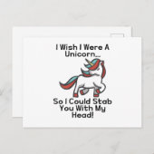 Ich wünschte, ich wäre ein Einhorn Postkarte (Vorne/Hinten)