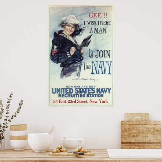 Ich wünschte, ich wäre ein Mann, der ich der Marin Poster (Küche)