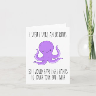 Ich wünschte, ich wäre eine Oktopus Funny Liebe No Karte