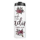 Ich wünschte, ich würde gerade lesen (mit Rose) Thermosbecher (Vorderseite)