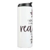 Ich wünschte, ich würde gerade lesen (mit Rose) Thermosbecher (Nach links gedreht)