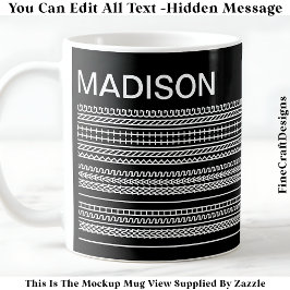 Ich wünschte, ich würde stricken & Name versteckte Kaffeetasse