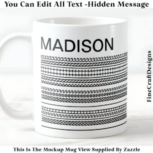 Ich wünschte, ich würde stricken & Name versteckte Kaffeetasse