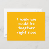 ICH WÜNSCHTE, WIR KÖNNEN JETZT VERMISST SEIN POSTKARTE (Vorne/Hinten)