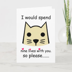 Ich würde 9 Leben mit deiner Valentintagskatze ver Karte