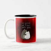 Ich würde alle 9 Leben mit deiner Kaffee-Tasse ver Zweifarbige Tasse (Links)