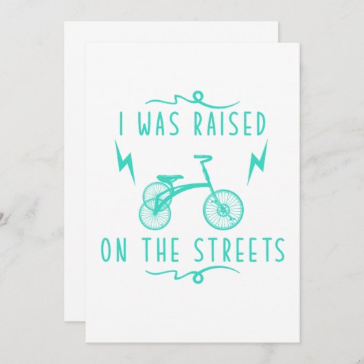 Ich wurde auf den Straßen Tricycle Triker Geschenk Einladung (Vorne/Hinten)