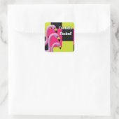 ich wurde beflockt quadratischer aufkleber (Tasche)