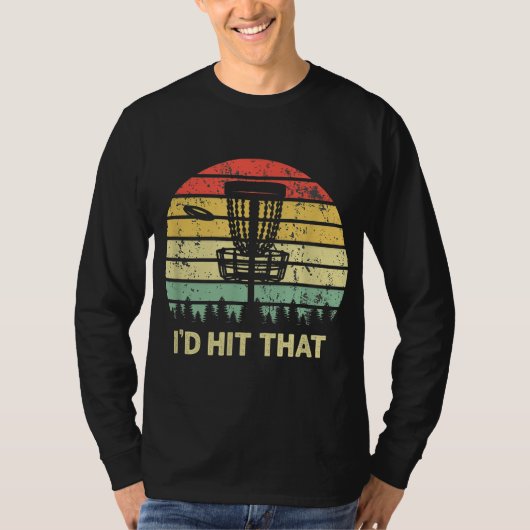 Ich würde das Disk Golf Retro Frisbee Funny Design T-Shirt (Vorderseite)