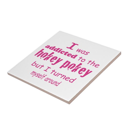 Ich wurde dem Hokey Pokey Typografy Zitat zugeschr Fliese (Seite)