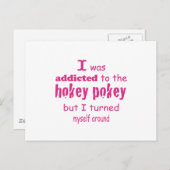 Ich wurde dem Hokey Pokey Typografy Zitat zugeschr Postkarte (Vorne/Hinten)