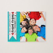 Ich wurde dem Hokey Pokey Typografy Zitat zugeschr Puzzle (Horizontal)