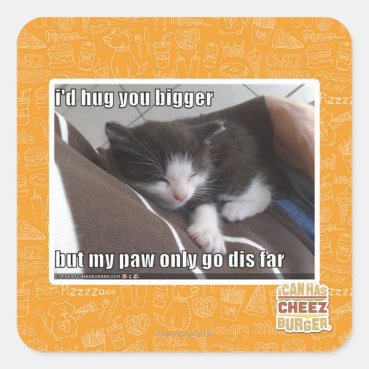 Ich würde dich größer umarmen quadratischer aufkleber (Vorderseite)