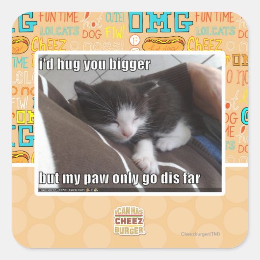 Ich würde dich größer umarmen quadratischer aufkleber (Vorderseite)