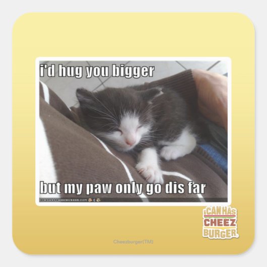 Ich würde dich größer umarmen quadratischer aufkleber (Vorderseite)