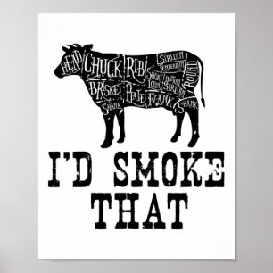 Ich würde die Kuh rauchen - Grillmeister-Kleidung  Poster