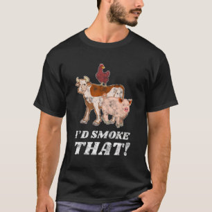 Ich würde diese lustige Grillen rauchen, Barbeque  T-Shirt