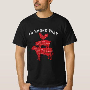 Ich würde diesen Barbecue-Grill-BBQ-Smoker-Geschen T-Shirt