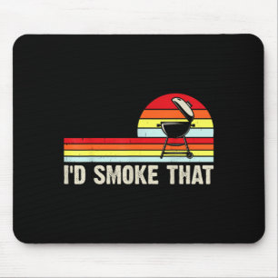 Ich würde diesen lustigen BBQ-Grill rauchen Retro- Mousepad