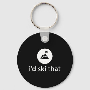 Ich würde diesen lustigen Skifahrer Skifahren T-Sh Schlüsselanhänger