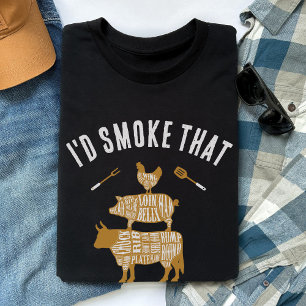 Ich würde dieses lustige BBQ-Fleisch-Grill-Geschen T-Shirt