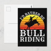 Ich würde eher als Bull-Reiter auf Rodeo fahren Postkarte (Vorne/Hinten)