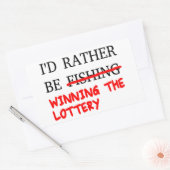 Ich würde eher angeln... Der Lotteriegewinn Rechteckiger Aufkleber (Umschlag)