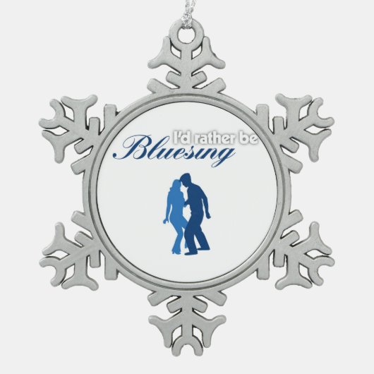 Ich würde eher Bluesing sein Schneeflocken Zinn-Ornament (Vorderseite)