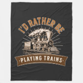 Ich würde eher Dampfzüge-Eisenbahn-Motor spielen Fleecedecke (Vorderseite)