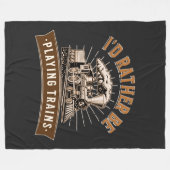 Ich würde eher Dampfzüge-Eisenbahn-Motor spielen Fleecedecke (Vorderseite (Horizontal))