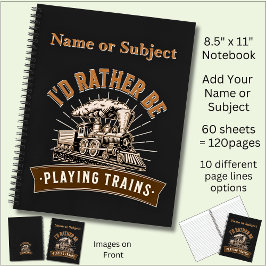 Ich würde eher Dampfzüge-Eisenbahn-Motor spielen Notizblock