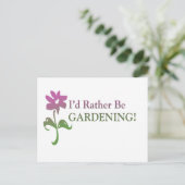Ich würde eher Gartenarbeit machen Postkarte (Stehend Vorderseite)