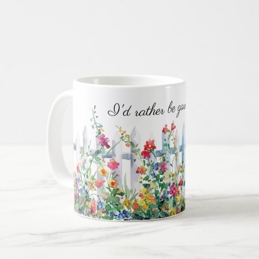 Ich würde eher Gartenarbeit, Zaun und Blume machen Kaffeetasse (Vorderseite Links)