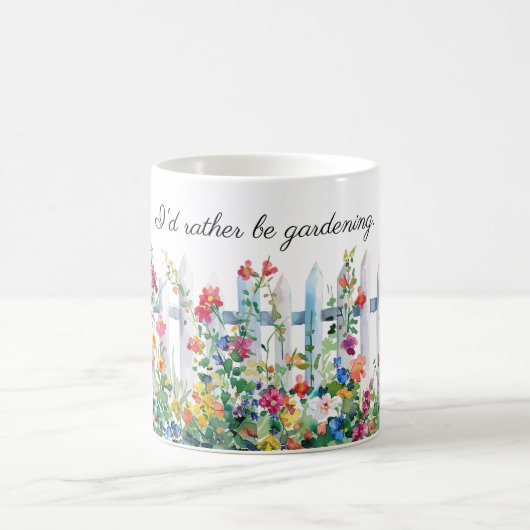Ich würde eher Gartenarbeit, Zaun und Blume machen Kaffeetasse (Mittel)
