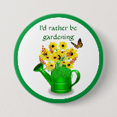 Ich würde eher Gärtnern / Blume Button (Vorderseite)