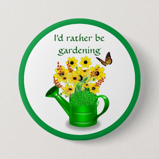 Ich würde eher Gärtnern / Blume Button (Vorderseite)