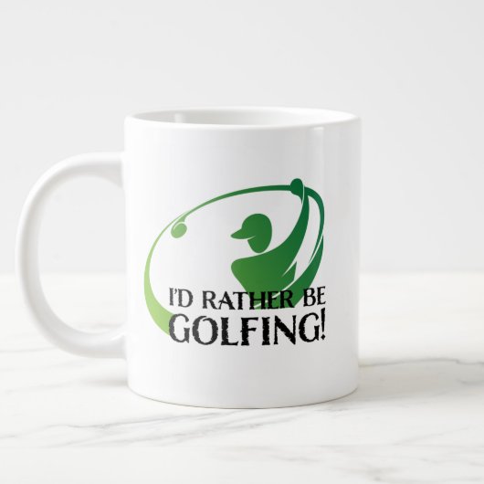 Ich würde eher Golf Golfspieler Golf Modernes Ange Jumbo-Tasse (Links)