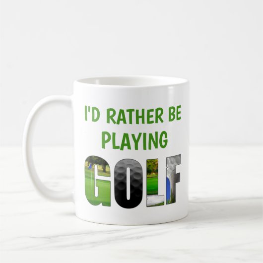 Ich würde eher Golf spielen lustigen Humorgolfer Kaffeetasse (Links)