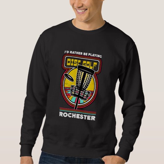 Ich würde eher in Rochester Funny Golf spielen Sweatshirt (Vorderseite)