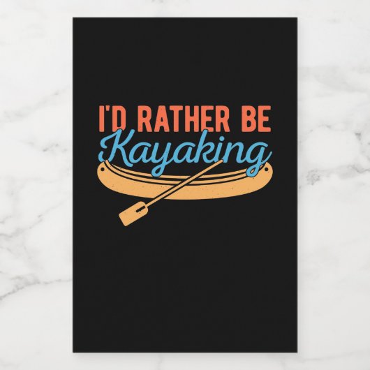 Ich würde eher Kajak fahren Weinetikett (Einzelnes Label)