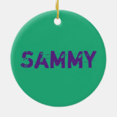 "Ich würde eher KPOP hören" (Lila) Keramik Ornament (Hinten)