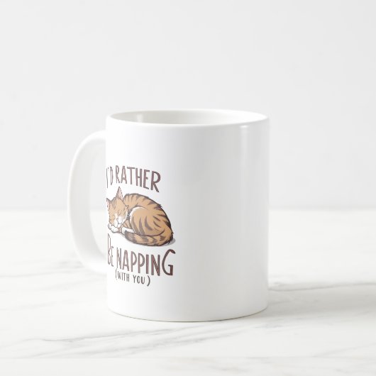 Ich würde eher Napping (mit dir) - Schlafkatze Kaffeetasse (Vorderseite Links)