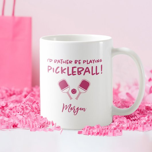 Ich würde eher Pickleball-Individuelle Name pink s Kaffeetasse