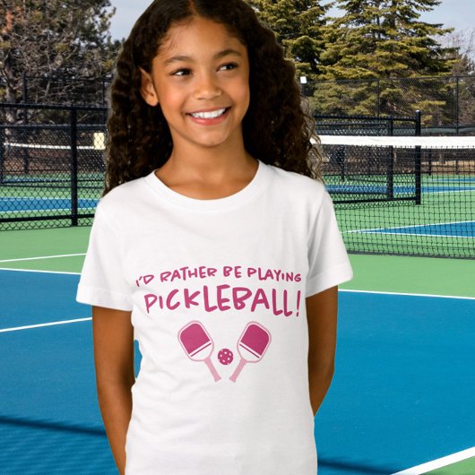 Ich würde eher Pickleball Niedlich Girly Pink spie T-Shirt