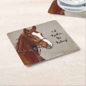 Ich würde eher Reitpferd sein Rechteckiger Pappuntersetzer (angewinkelt)