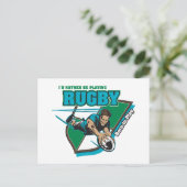 Ich würde eher Rugby spielen Postkarte (Stehend Vorderseite)