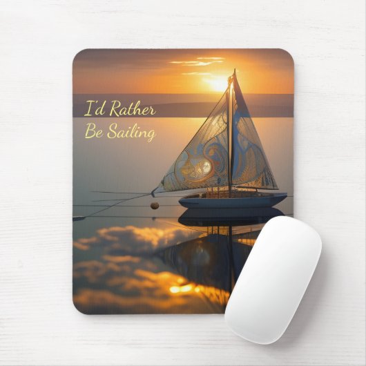 Ich würde eher segeln, Segelboot AI ART Mousepad (Mit Mouse)